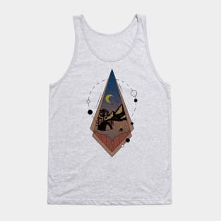 Camping Under the Moonlight Mountains and Trees Tank Top